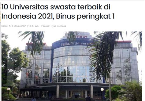 10 Universitas Swasta Terbaik Di Indonesia 2021 News Portal Of