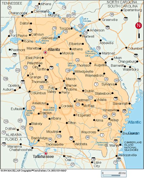 North Georgia Map With Cities Us States Map