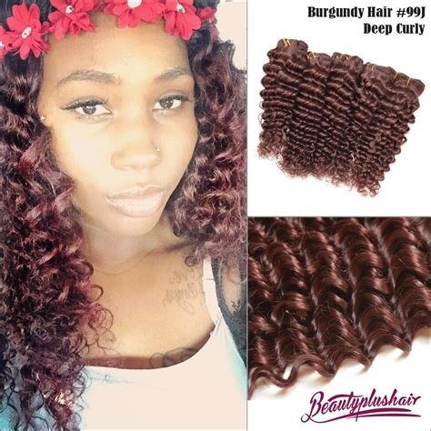 7a Red 99j Brazilian Remy Hair Deep Curly Hair Extensions 3 Pcslot