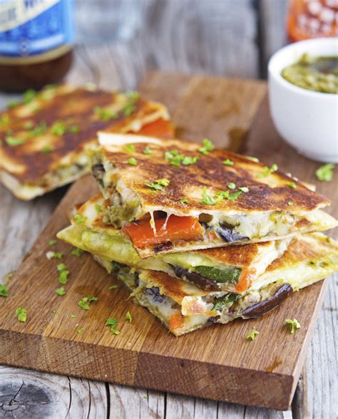 The Iron You Grilled Vegetable Quesadillas With Kale Pesto
