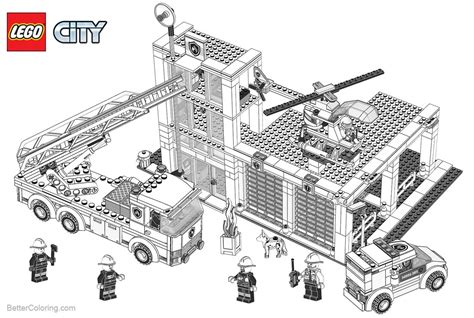 Lego City Coloring Pages Building Construction - Free Printable