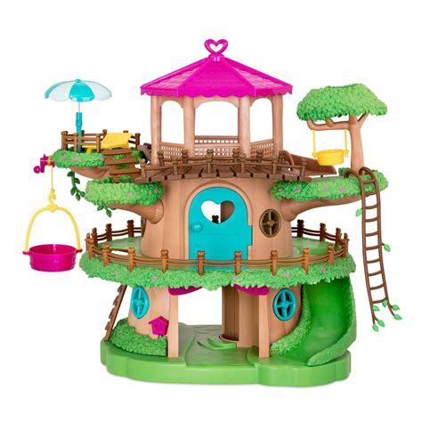 Lil Woodzeez Toy Treehouse With Elevator 22pc Treehouse Playset