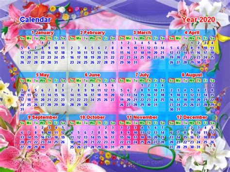 Is there an instant download for an anime calendar? Calendar picture year 2020