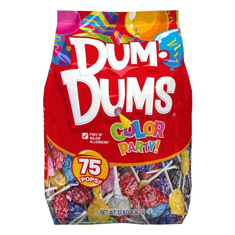 All City Candy Dum Dums Color Party Assorted Rainbow Lollipops Bag Of