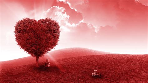 Red Love Heart Tree 4k Wallpapers Hd Wallpapers Id 25008