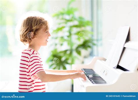 Child Playing Piano Kids Play Music Stock Image Image Of Play Happy