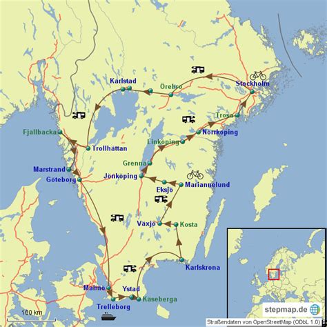 Stepmap Rundreiseschweden Landkarte Für Schweden