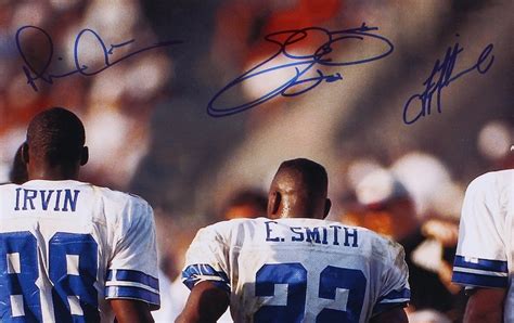 Troy Aikman Emmitt Smith And Michael Irvin Signed Cowboys 16x20 Photo