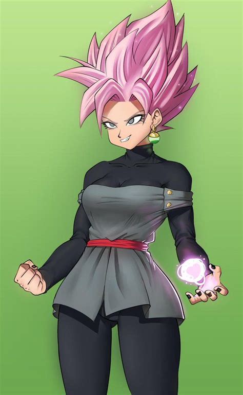 An Anime Character With Pink Hair And Black Pants Holding A Purple
