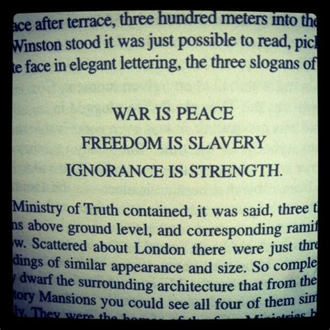 War Is Peace Freedom Is Slavery Ignorance Is Strength George Orwell 1984