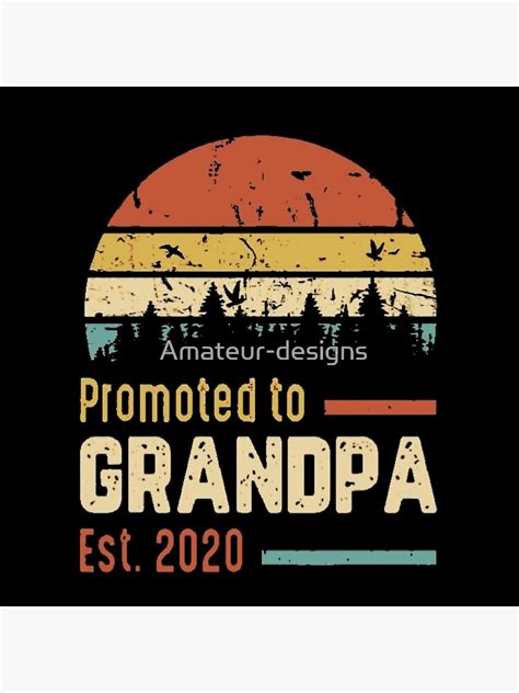 Promoted To Grandpa Est 2020 Poster For Sale By Amateur Designs