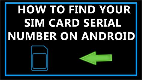 How To Find Your Sim Card Serial Number On Android Youtube