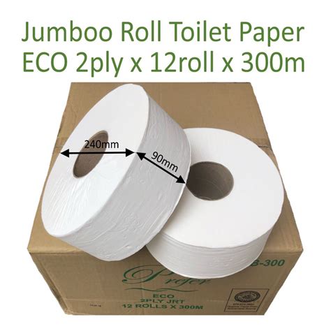 1 Ctn 12roll X 2ply X 300m Jumbo Roll Toilet Paper Eco Shopee Singapore