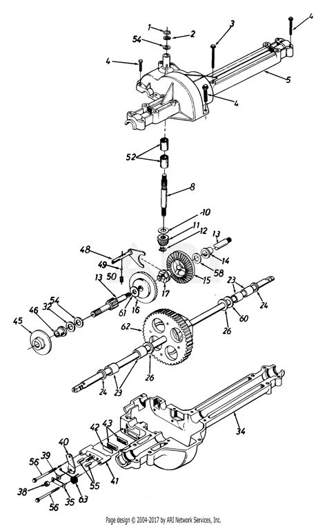 Mtd 136c471f190 Lawn Tractor L 12 1996 Parts Diagram For Differential
