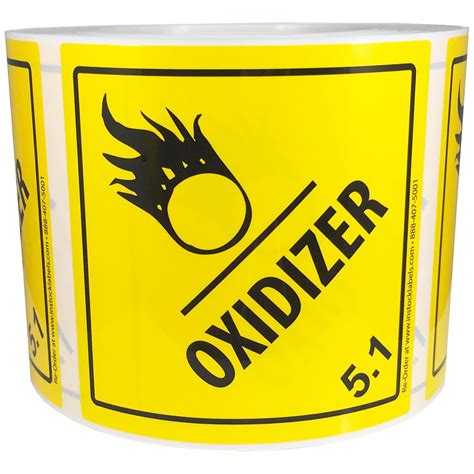 Laminated Dot Oxidizer Hazmat Labels X Instocklabels Com