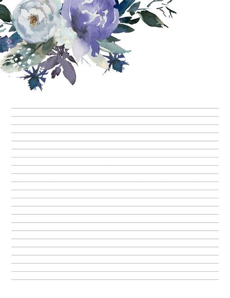 Floral Stationary For Wedding Writing Paper Printable