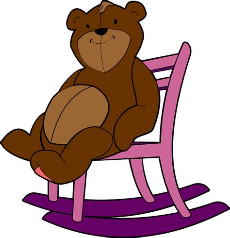 Teddy Bear On A Rocking Chair Clipart Free Download Transparent Png