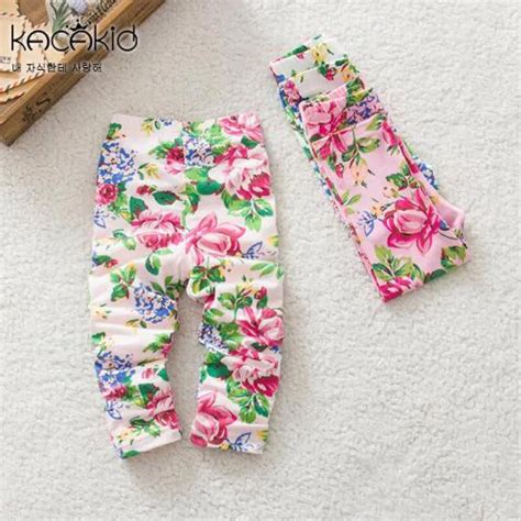 Baby Girls Autumn Cotton Floral Pants Baby Kids Trousers Floral Print