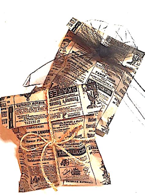 Newsprint Paper Kraft Bags Vintage Style Newsprint Favor Etsy