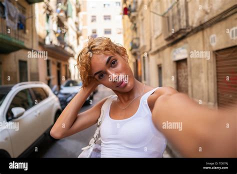 Sexy Shemale Woman Posing And Doing Selfie Stock Photo Alamy