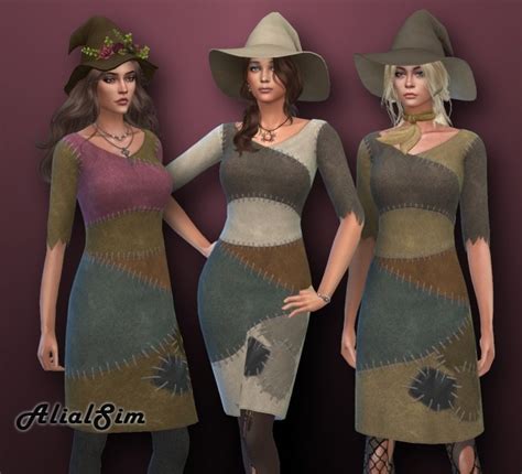 Miss Patchy Dress At Alial Sim Sims 4 Updates