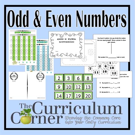 Odd And Even Numbers The Curriculum Corner 123