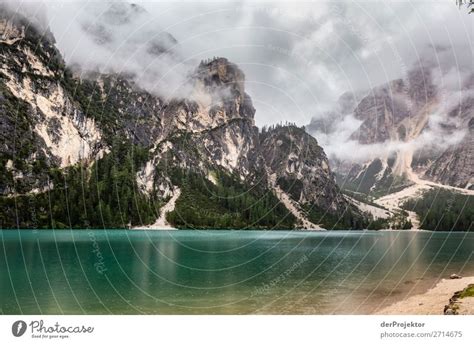 Braies Lake With Clouds In The Dolomites Ix A Royalty Free Stock