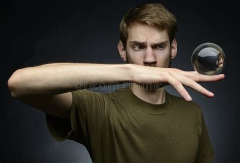 Holding A Crystal Ball Stock Image Image Of Indoor Mystic 47871823