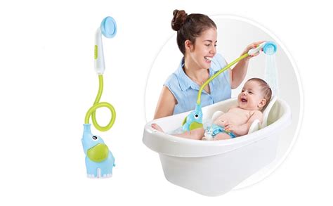 You can purchase a plastic basin or for newborns and very young babies, fill the bath with only 2 or 5cm of water. Amazon.com : Yookidoo Baby Bath Shower Head - Elephant ...