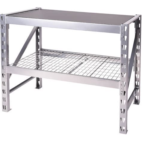 Mastercraft Steel Folding Workbenchwork Table W Adjustable Shelves