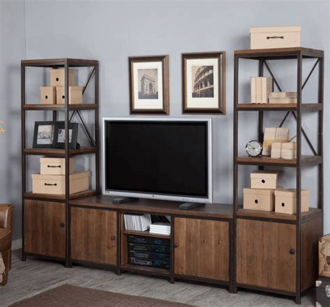 Dengan dua bilah kayu yang lebar dan beberapa tangkai pipa aluminium, kamu bisa buat sebuah meja sederhana dengan laci untuk tatakan tv. Kumpulan Desain Meja Tv Besi Minimalis Terbaru 2016 - Desain Cantik