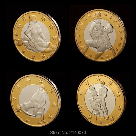 Mix 4 Pcs Set Sex Souvenir Coins Replica Gold Coin Classic Euro