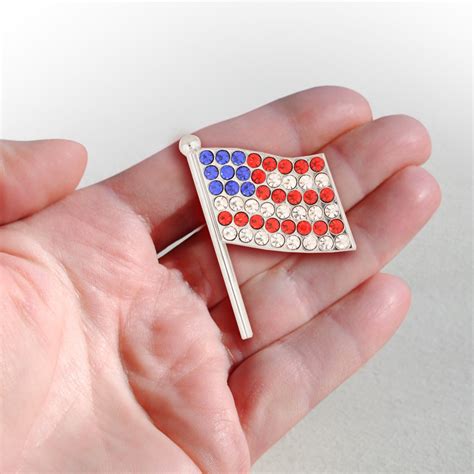 Rhinestone American Flag Pin Pinmart