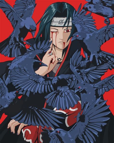 Itachi Uchiha And Crows Paint By Numbers Paint By Numbers For Adult