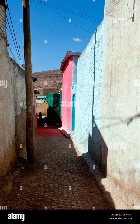 Traditional Alleyway In The Walled City Of Harar In Eastern Ethiopia