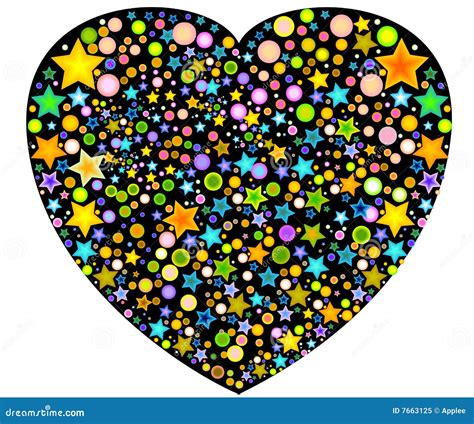 Heart With Stars And Circles Stock Vector Illustration Of Circle