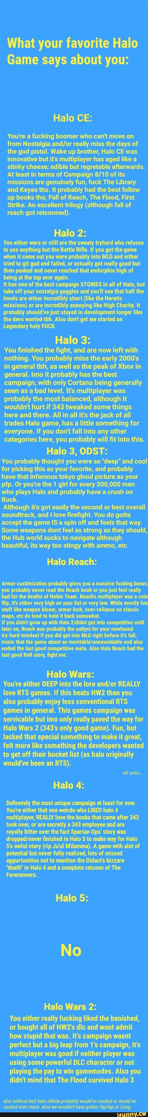 What Your Favorite Halo Game Says About You Halo Ce You