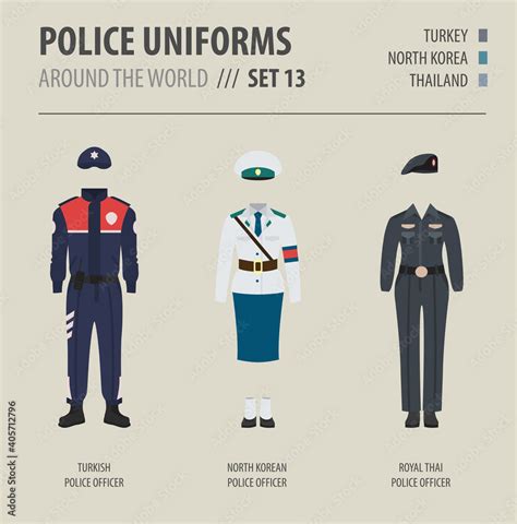 Police Uniforms Around The World Suit Clothing Of Asian Police