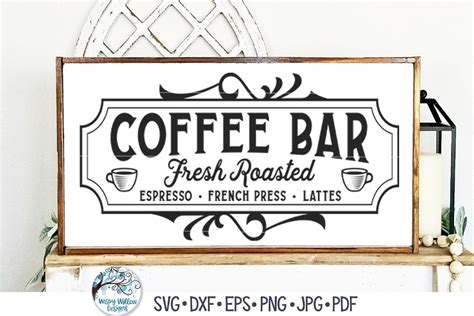Vintage Coffee Bar Sign Svg Farmhouse Retro Coffee Decor Etsy In 2022