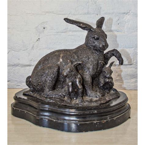 Bunny Rabbit Bronze Statue Randolph Rose Collection