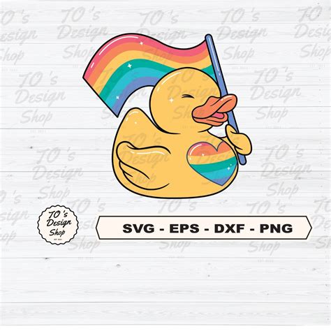 Cute Lgbt Rubber Duck Svg Rubber Ducky Svg Pride Duck Svg Funny Ducky Digital Print Svg Dxf