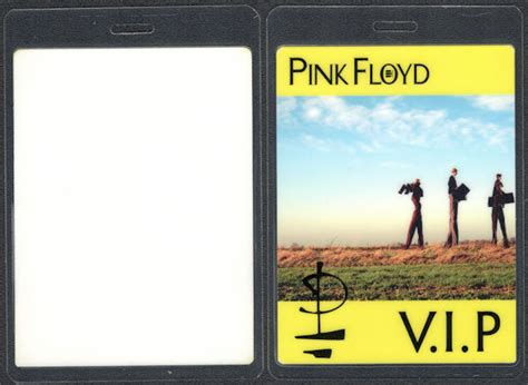Large Pink Floyd Laminated Otto Vip Backstage Pass From The Division Bell Tour