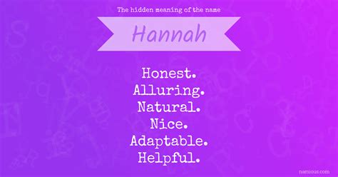 The Hidden Meaning Of The Name Hannah Namious