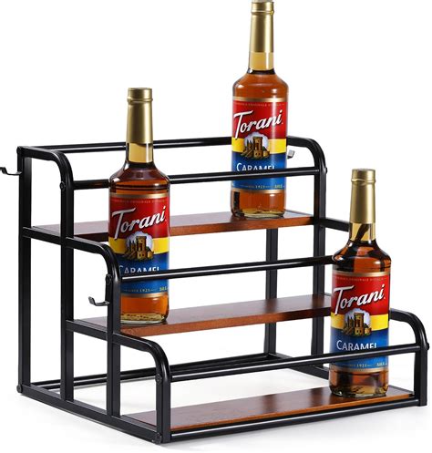 Amazon Com Yaoyiizy Coffee Syrup Rack Organizer Syrup Bottle Holder Stand For Coffee Bar