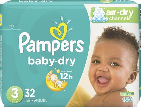 Pampers Baby Dry Disposable Diapers Size 3 32 Count Jumbo