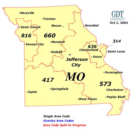 Missouri Area Codes Map Of Missouri Area Codes Gambaran