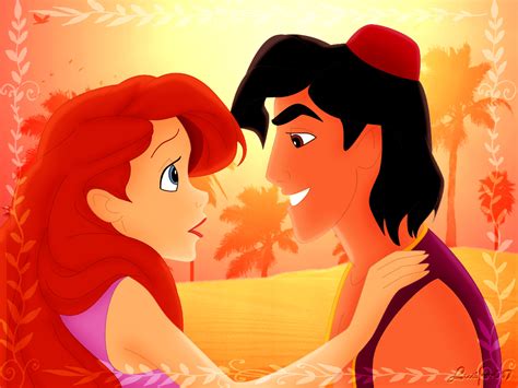 Aladdin And Ariel Kissing