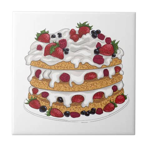 Strawberry Cake Ceramic Tile Zazzle