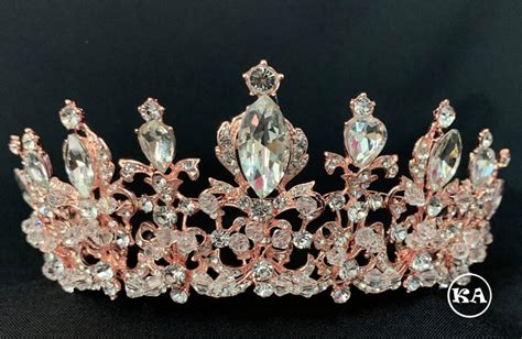 Tiara For Quinceanera In Rose Gold Color