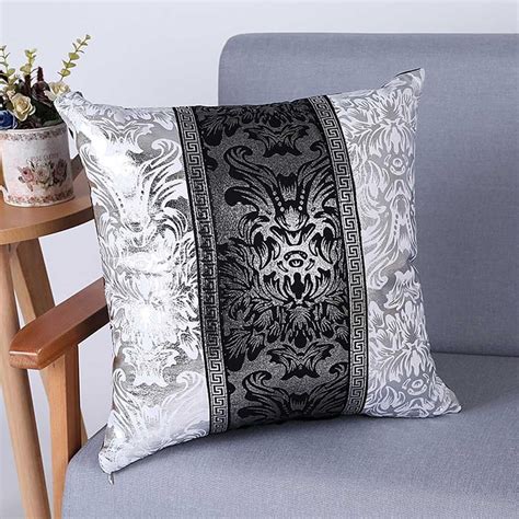 Maybe you would like to learn more about one of these? Black Silver Floral Cushion Cover Decor Pillowcase Home ...